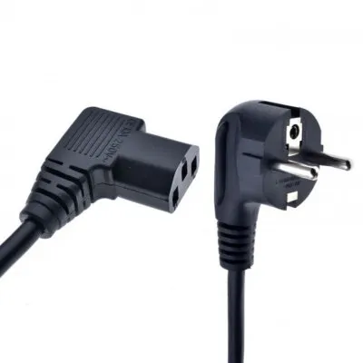 Yüksek Kaliteli Power Kablosu 90 Derece 1.7 Metre - 3'lü Bilgisayar Güç Kablosu