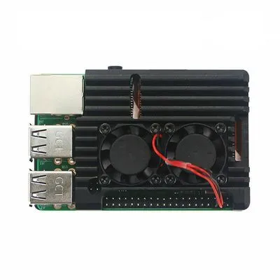 Raspberry Pi 4 Alüminyum Kasa Soğutucu - Çift Fanlı