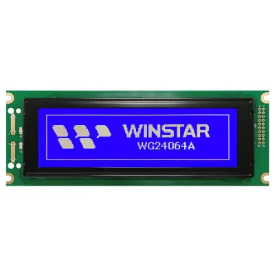 Winstar 240x64 Grafik LCD - 5.18 inç, STN Negatif, Mavi üzerine Beyaz, 5V