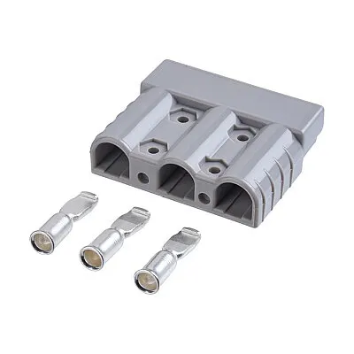 3-Pin 50A 600V Anderson Power Akü Soketi - Gri