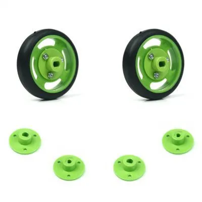 50x11 mm Yeşil Renk Geçmeli Tekerlek Seti