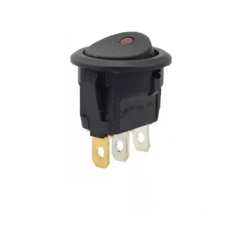 IC-132A Yuvarlak Nokta Işıklı Anahtar ON-OFF 3P 12VOLT - Kırmızı