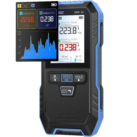 FNIRSI ERD-10 4'ü 1 Arada Dijital Elektromanyetik Radyasyon Dedektörü - EMF Ölçer