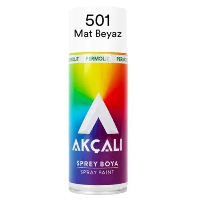 Permolit Akçalı Sprey Boya - 400mL,  Mat Beyaz