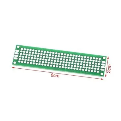 2x8 cm Tek Yüzlü Delikli Pertinaks - Prototip PCB
