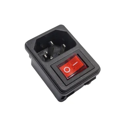 DB-14 Erkek Power Soketi Kırmızı Işıklı Anahtarlı