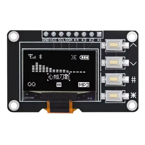 0.96 İnç 128x64 OLED SSD1315 Butonlu Beyaz