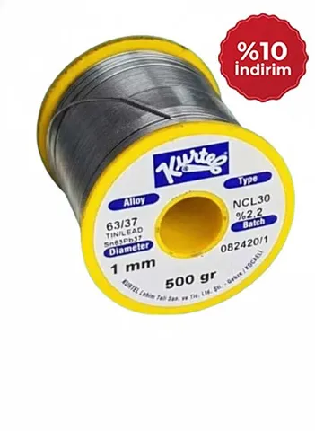 Kurtel Sn63/Pb37 NCL30 (No Clean) Lehim Teli (500 gr. Makara) 1 mm