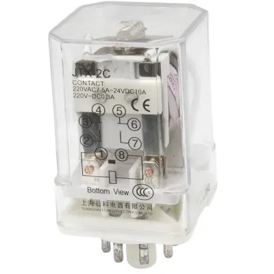 JTX-2C AC 220V 8 Pin 2NO + 2NC Elektromanyetik Röle