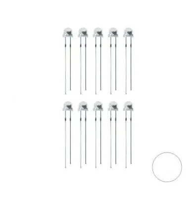 4.8mm Beyaz Mantar Led Paketi - 10 Adet