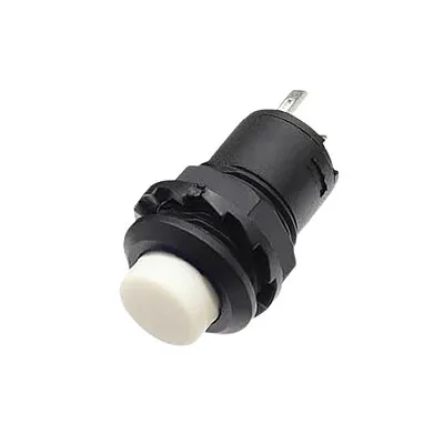 DS-428 12mm Anahtarlı Push Buton - Beyaz