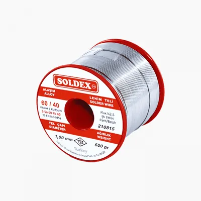Soldex Lehim Teli 1mm 500gr | Sn60 -  Pb40 (60/40) | 601005