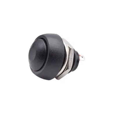 PBS-33B Push Buton (Mantar Buton) - Oval Siyah 12mm
