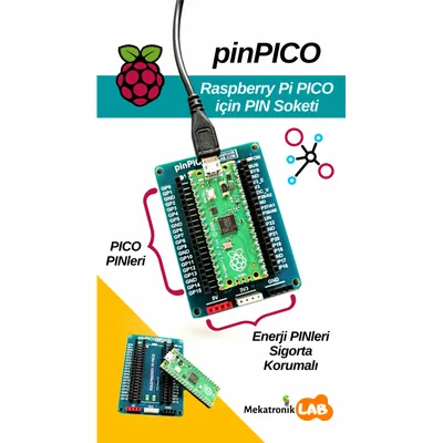 pinPICO Raspberry Pi PICO için Kolay Bağlantı Paketi