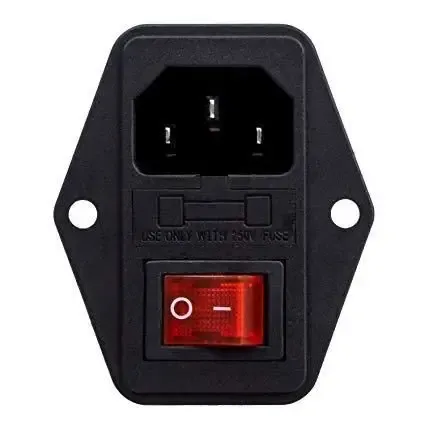 Kulaklı Power Soketi-Erkek-Işıklı Anahtarlı
