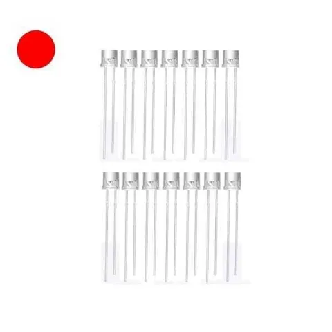 5mm Şeffaf Kırmızı Kesikbaş Led - 10 Adet