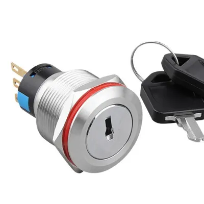 WD22Y-P1 22mm Anahtarlı Mandal Buton 1NO+1NC