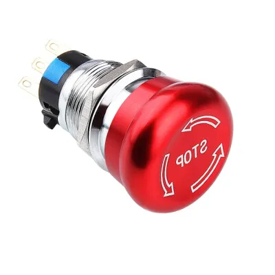 WD19M-Q1 19mm Metal Acil Stop Butonu 1NO+1NC - Logolu
