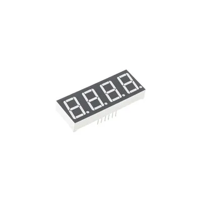 14mm 4′lü Ortak Katot Gri Yüzey Display - Kırmızı
