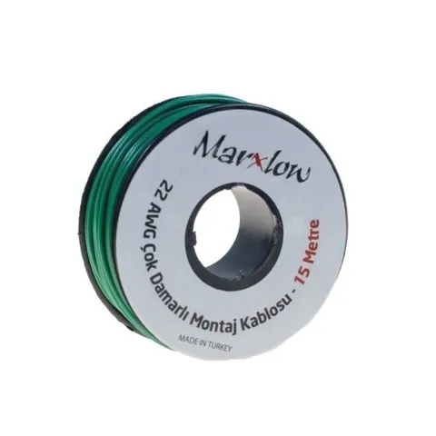 Marxlow 15 Metre Çok Damarlı Montaj Kablosu - Yeşil