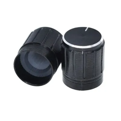 5x17 Alüminyum Potansiyometre Başlığı - Siyah