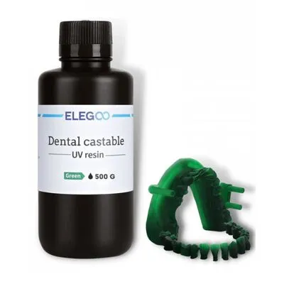 ELEGOO Dental Castable (Diş Kalıp için Döküm) UV Reçine -  Green, 0.5kg