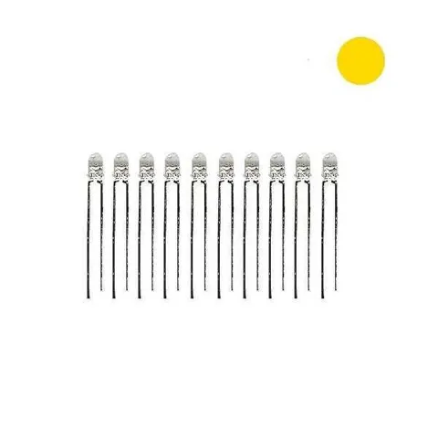 3mm Şeffaf Sarı Led - 10 Adet