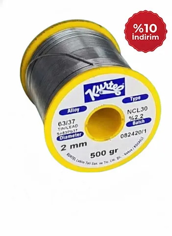 Kurtel Sn63/Pb37 NCL30 (No Clean) Lehim Teli (500 gr. Makara) 2 mm