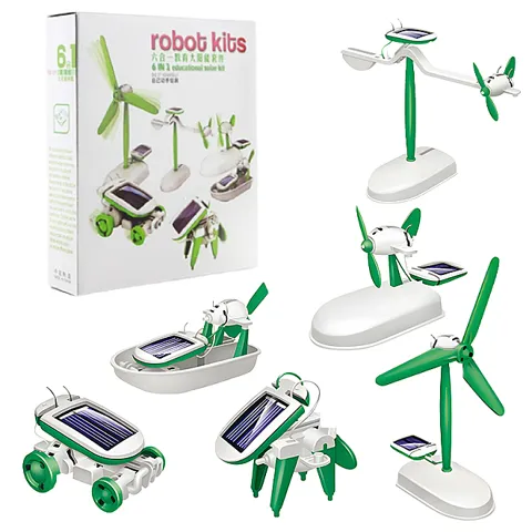 6'sı 1 Arada Eğitici Güneş Enerjili Robot Kiti