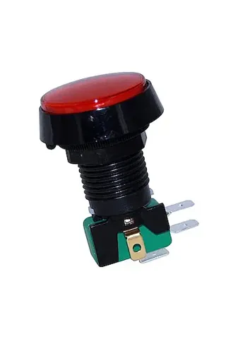 43mm LED Arcade Basmalı Buton Kırmızı