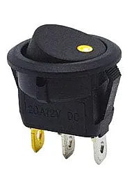 KCD1 Yuvarlak Nokta Işıklı Anahtar Sarı Nokta 12V 3P