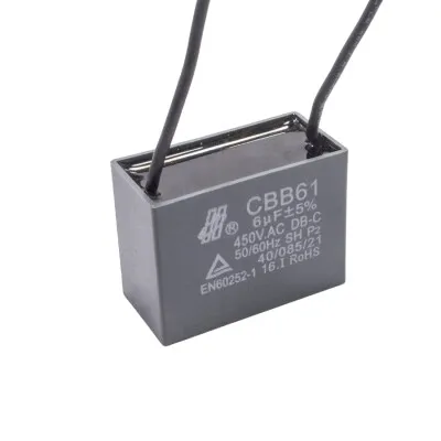 CBB61 6uF 450V Kablolu Kutulu Daimi Kondansatör