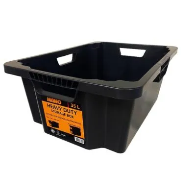 Mano DMC-35 İstiflenebilir 35L Plastik Kasa - Siyah - 6 Adet (1 Koli)
