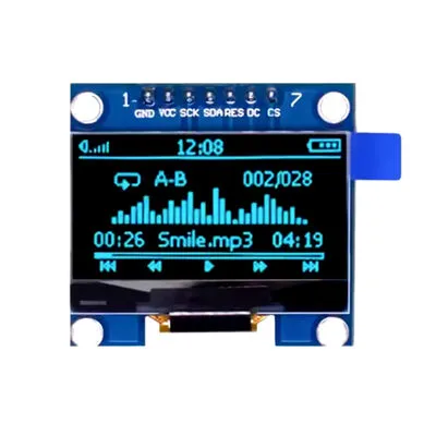 1.3 inç 128x64 7 Pin OLED Ekran Modülü SSD1306 I2C Mavi
