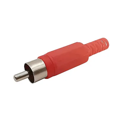 RCA Plastik Erkek Konnektör - Kırmızı
