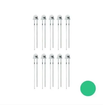 4.8mm Yeşil Mantar Led Paketi - 10 Adet
