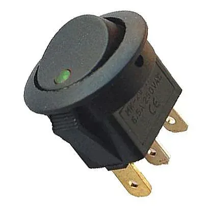 KCD1 Yuvarlak Nokta Işıklı Anahtar Yeşil Nokta 12V 3P
