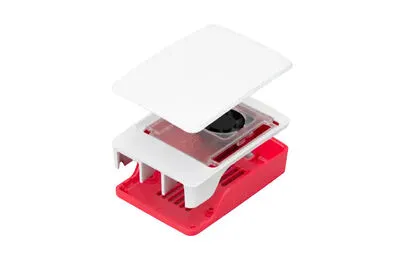 Raspberry Pi 5 Lisanslı Muhafaza Kutusu (Kırmızı-Beyaz)