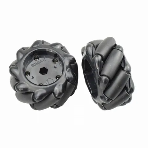 Mecanum Tekerlek Seti 60mm-K - Siyah (4 Adet)
