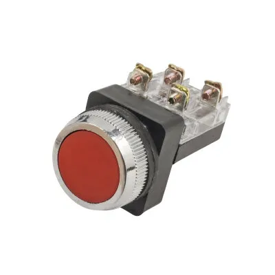 TBF-30 1NO+1NC Yaylı Push Buton - Kırmızı
