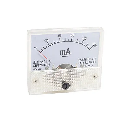 85C1 DC 0-100mA Analog Panel Tip Ampermetre