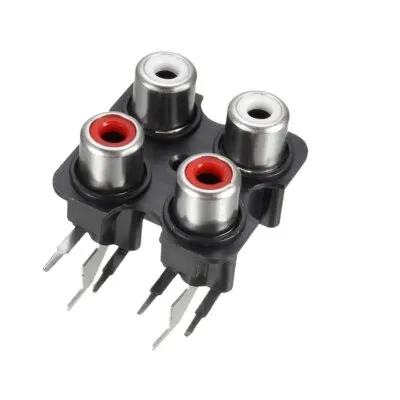 RC14 3.5mm İkili Stereo RCA Jack Dişi - PCB Tip