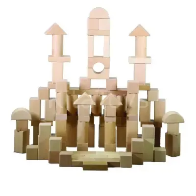 topTOYS Doğal Ahşap Bloklar - 100 Parça