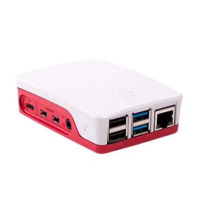 Raspberry Pi 4 Orijinal Muhafaza Kutusu - Beyaz Kırmızı
