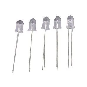 5mm Şeffaf Beyaz  Flaşörlü LED Paketi | 10 Adet