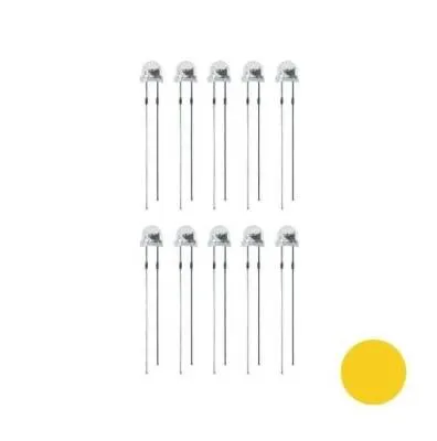 4.8mm Sarı Mantar Led Paketi - 10 Adet