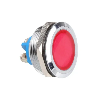 WD25L-P0 25mm 12-24V Metal Sinyal Lambası - Kırmızı