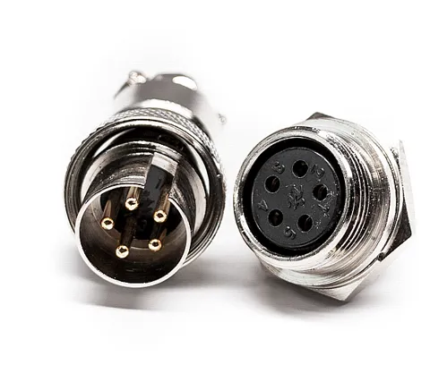 12mm GX12 Havacılık Konnektörü Fiş ve Soket Set 5 Pin