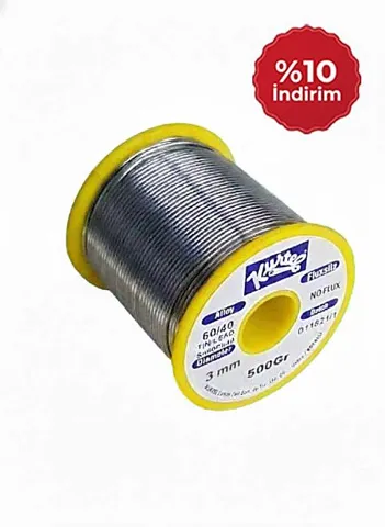 Kurtel Sn63/Pb37 Vitray Lehim Teli (Fluxsız) (500 gr. Makara) 3 mm