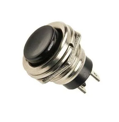 PBS26 16mm Push Buton - Siyah